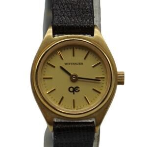 Wittnauer Swiss Ladies Watch Gold Tone QC Leather Band New Battery